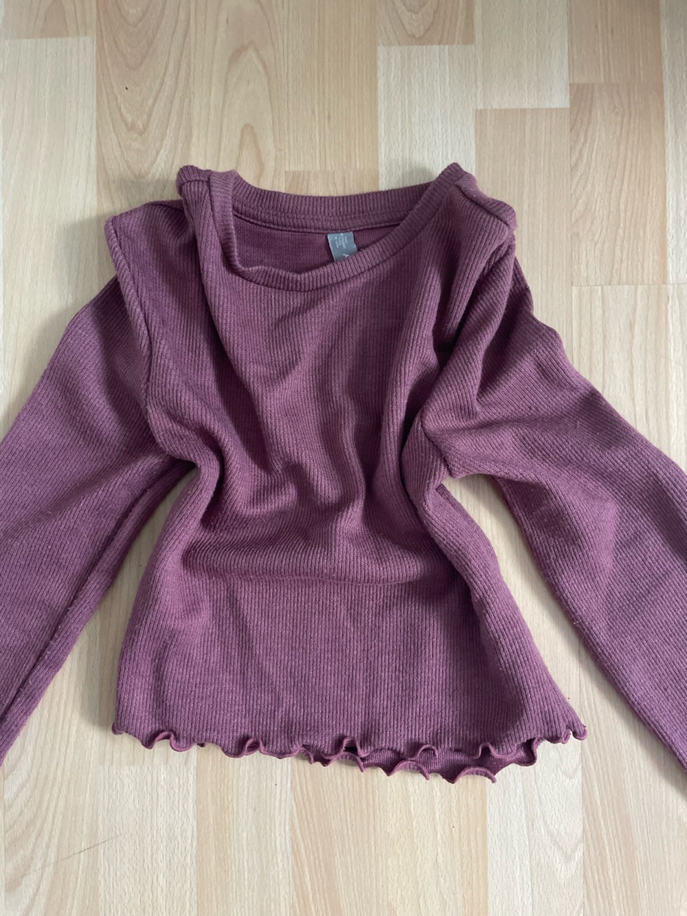 Only Girls Mauve Ribbed Long Sleeve Top